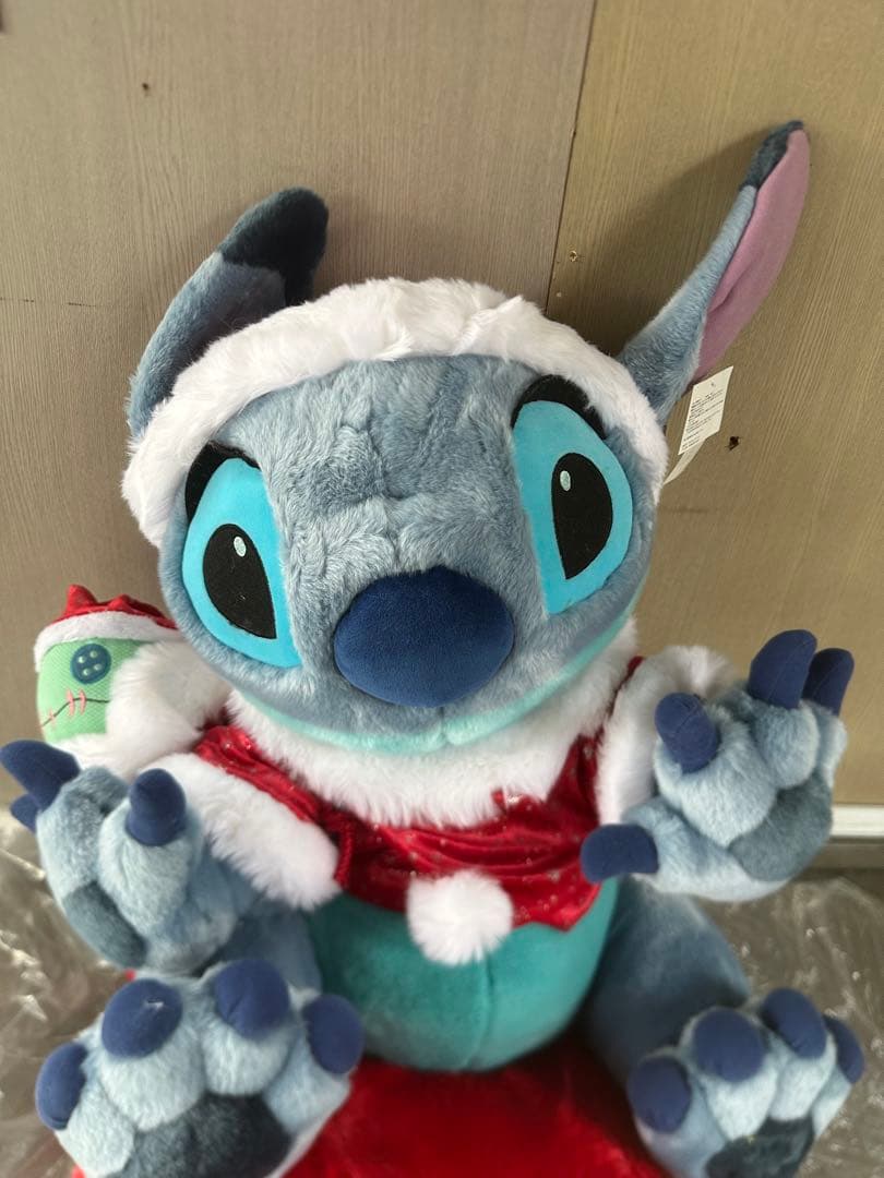 〒限定品・ディズニー ストア/ スティッチ 雪だるま 特大 パペット ぬいぐるみ