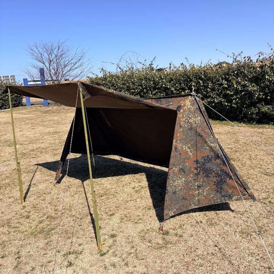 【希少】ドイツ軍 軍幕 パップテント ファスナー加工済み 2枚セット