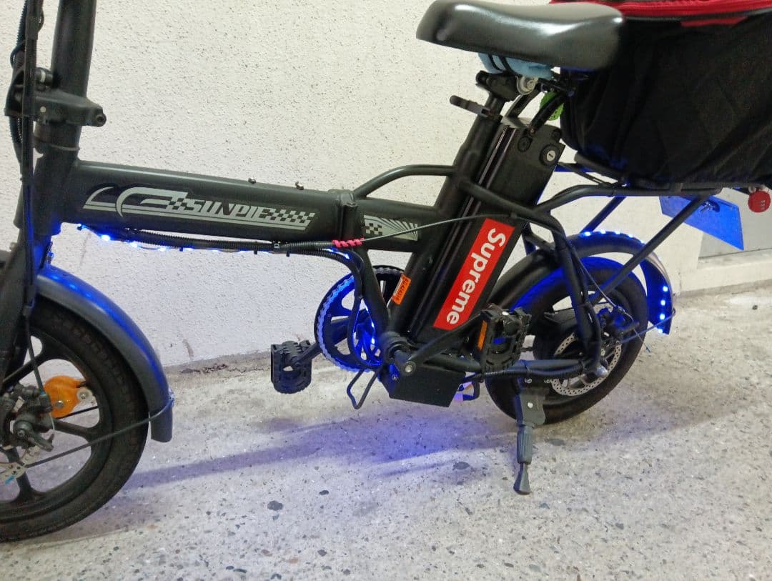 【値下げ】電動アシスト自転車折りたたみ式・SUNPIE カスタム　LED電飾