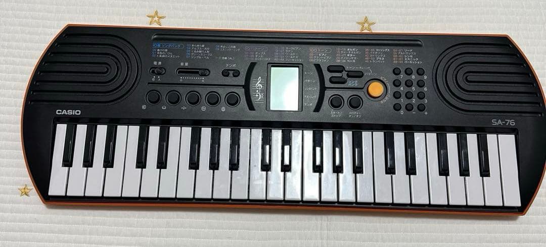 【ほぼ新品】CASIO SA-76 キーボード 純正ACアダプタ付き