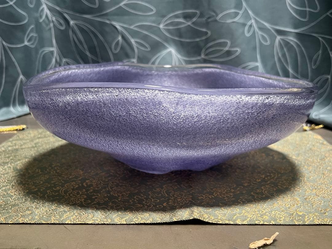 窯肌変形小判水盤 花器 茶道具