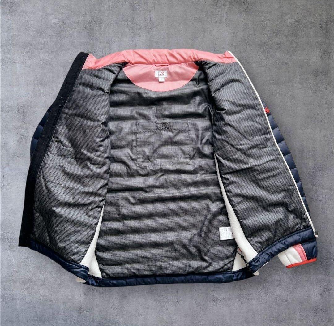 美品 CUTTER&BUCK ダウンジャケット メンズ Lゴルフウェア ネイビー
