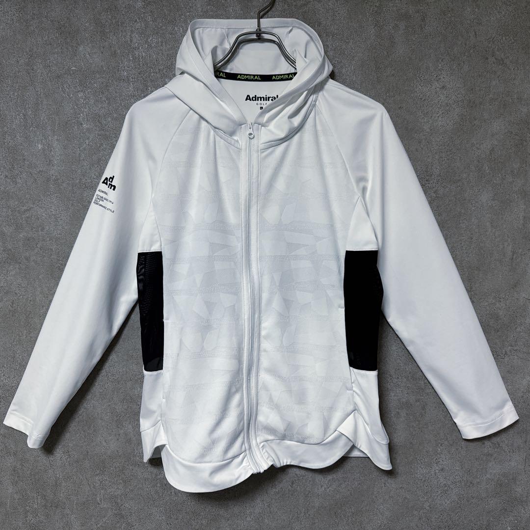 Admiral GOLF アドミラルゴルフ 薄手 ジップ パーカー ホワイト L