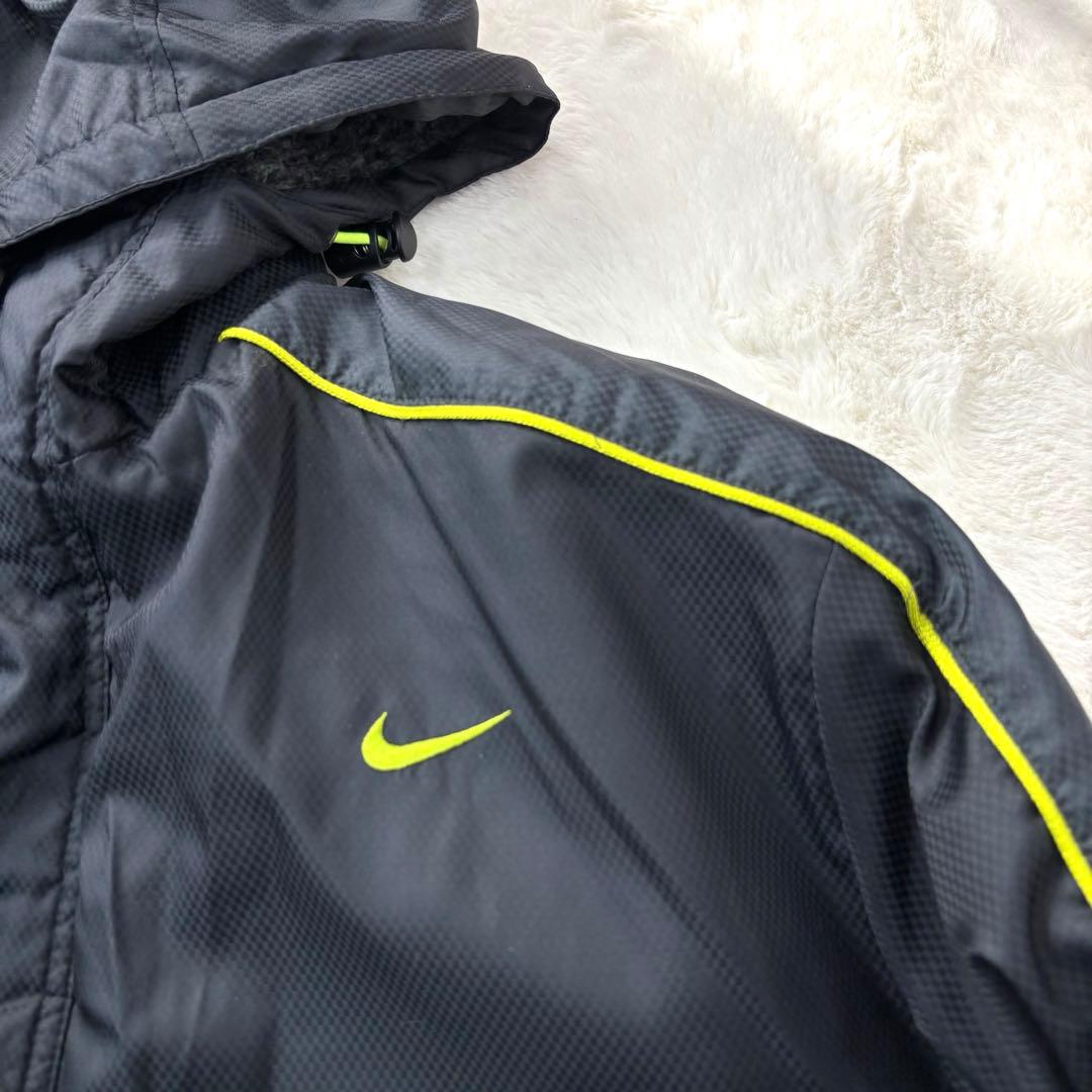 Nike ナイキ フード付きベンチコート ボア キルティング デカロゴ 2XL