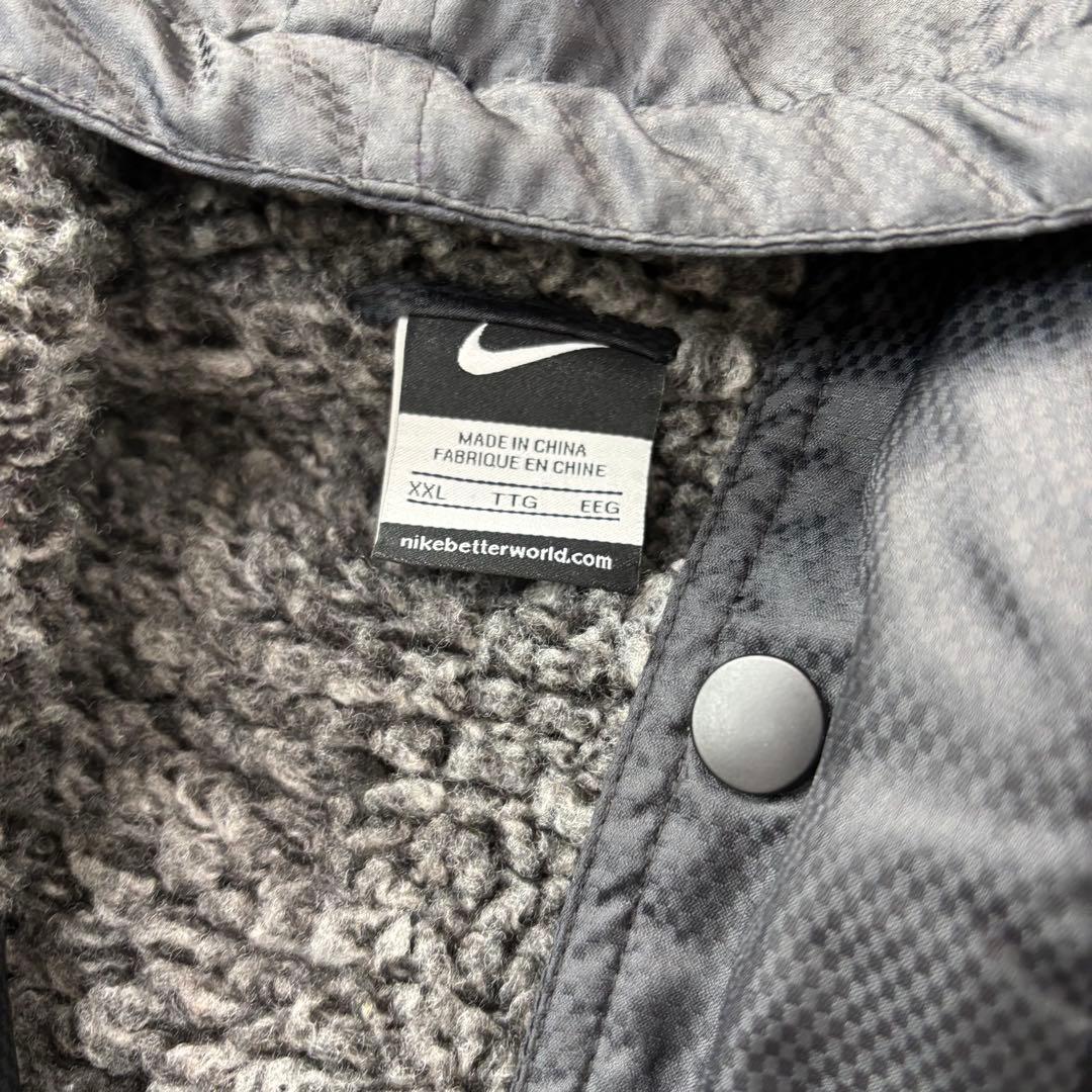 Nike ナイキ フード付きベンチコート ボア キルティング デカロゴ 2XL