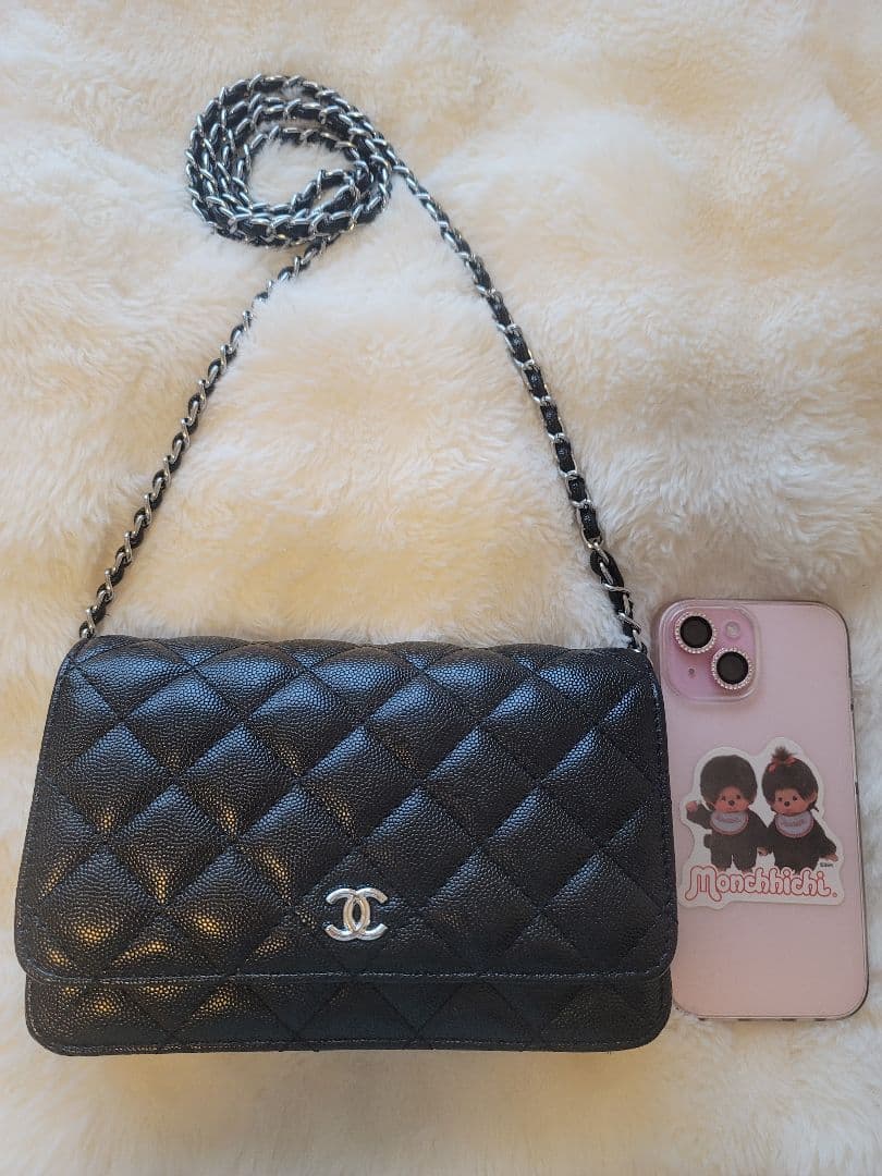 ノベルティ CHANEL ブラック キルティング ショルダーバッグ