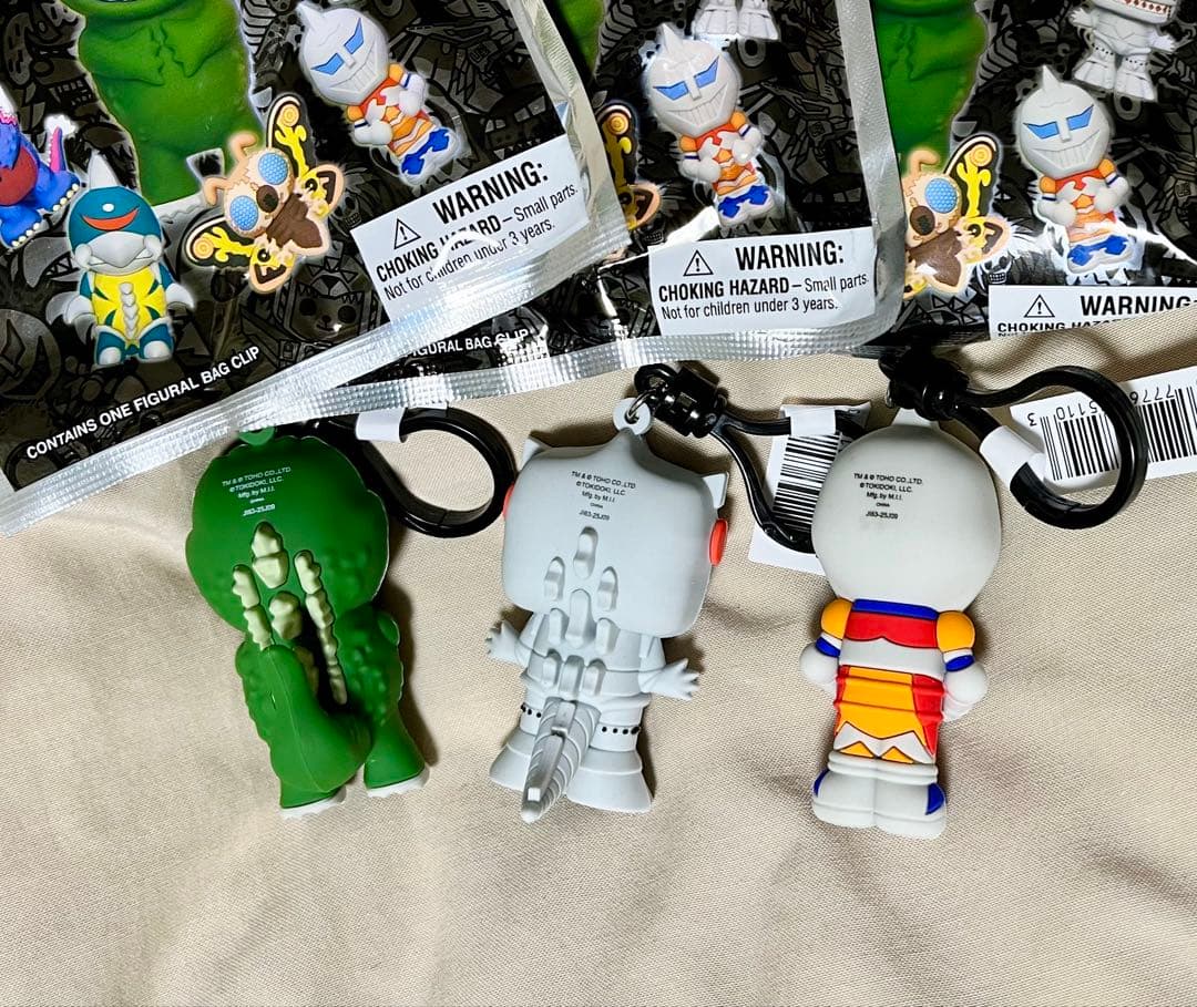 ゴジラ GODZILLA FIGURAL BAG CLIP 3点セット