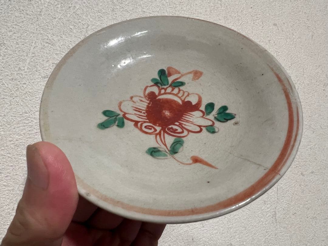 明朝 明時代 中国 呉須赤絵 小皿 花紋 懐石 茶道 茶道具 骨董 古美術