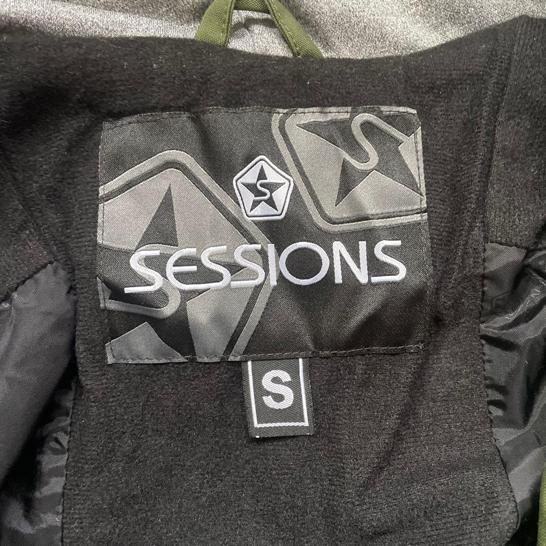 SESSIONS フード付きスノーボードジャケット、パンツ Sサイズ