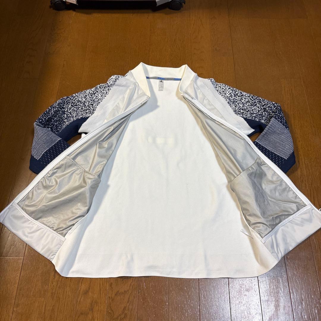 オシャレ アディダス ファブリックミックス ストレッチ長袖ジャケット