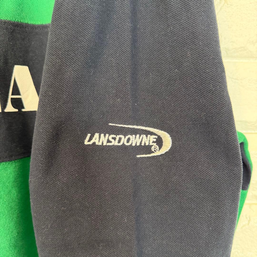 y217【LANSDOWNE】刺繍ロゴラガーシャツ【メンズ2XL】グリーン