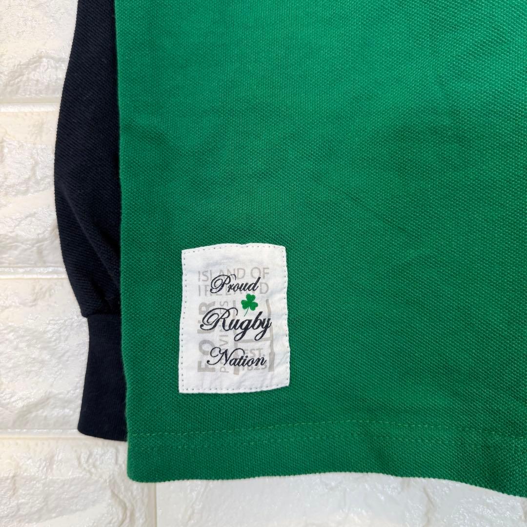 y217【LANSDOWNE】刺繍ロゴラガーシャツ【メンズ2XL】グリーン