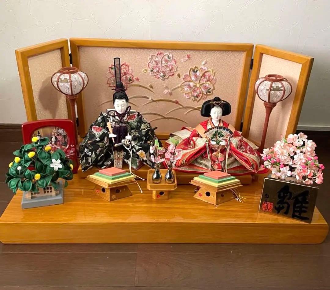 雛人形 ひな人形 紅月作 収納 コンパクト 木製本格収納飾り