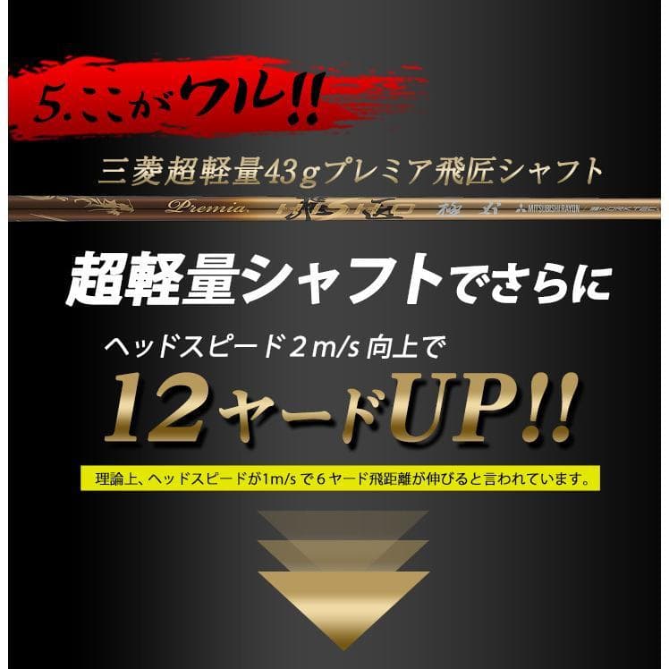 ●新品 強反発ドライバー「悪童」三菱ケミカル製 プレミア飛匠シャフト仕様