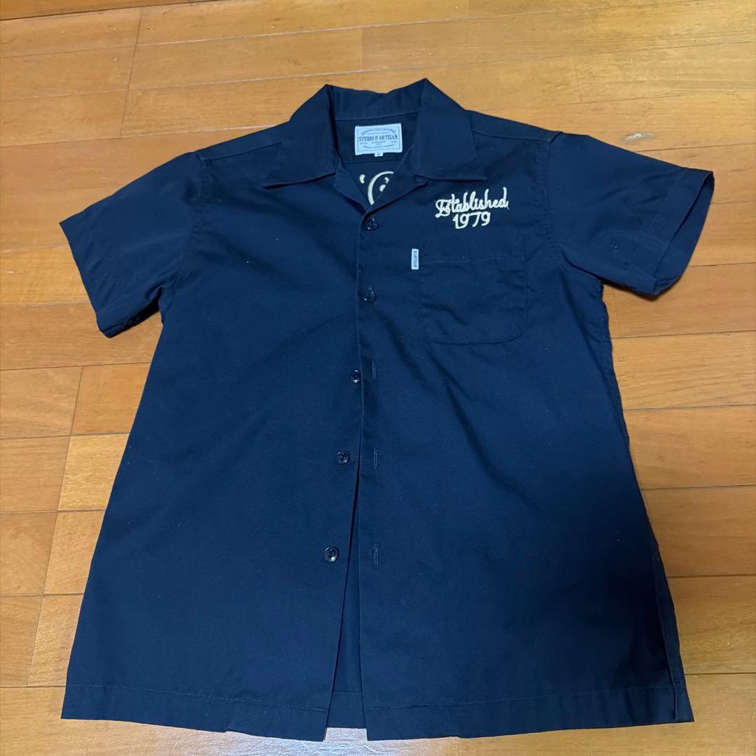 Studio D'artisan 刺繍ウェア ネイビー ボーリングシャツ
