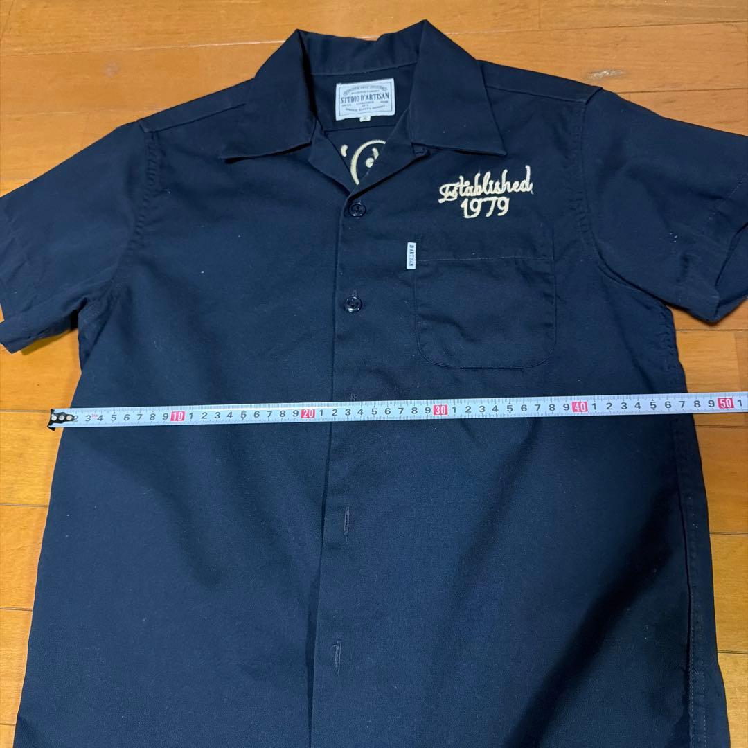Studio D'artisan 刺繍ウェア ネイビー ボーリングシャツ