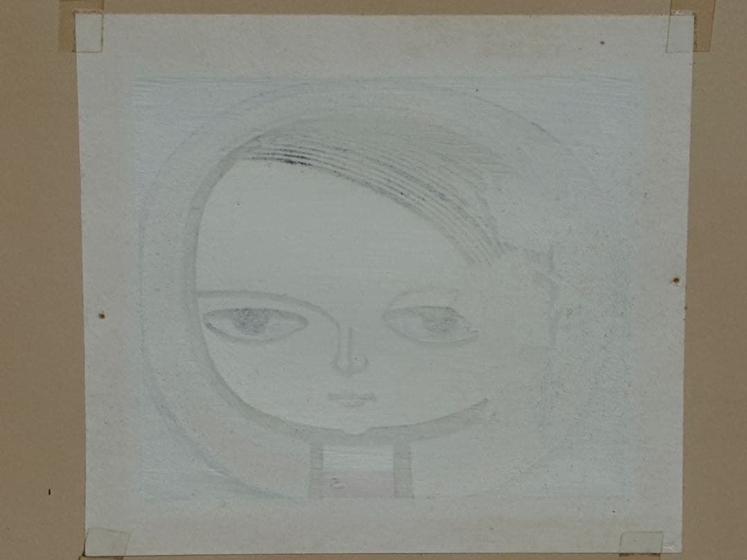当時物　池田修三　木版画　冬•すいせん　1979