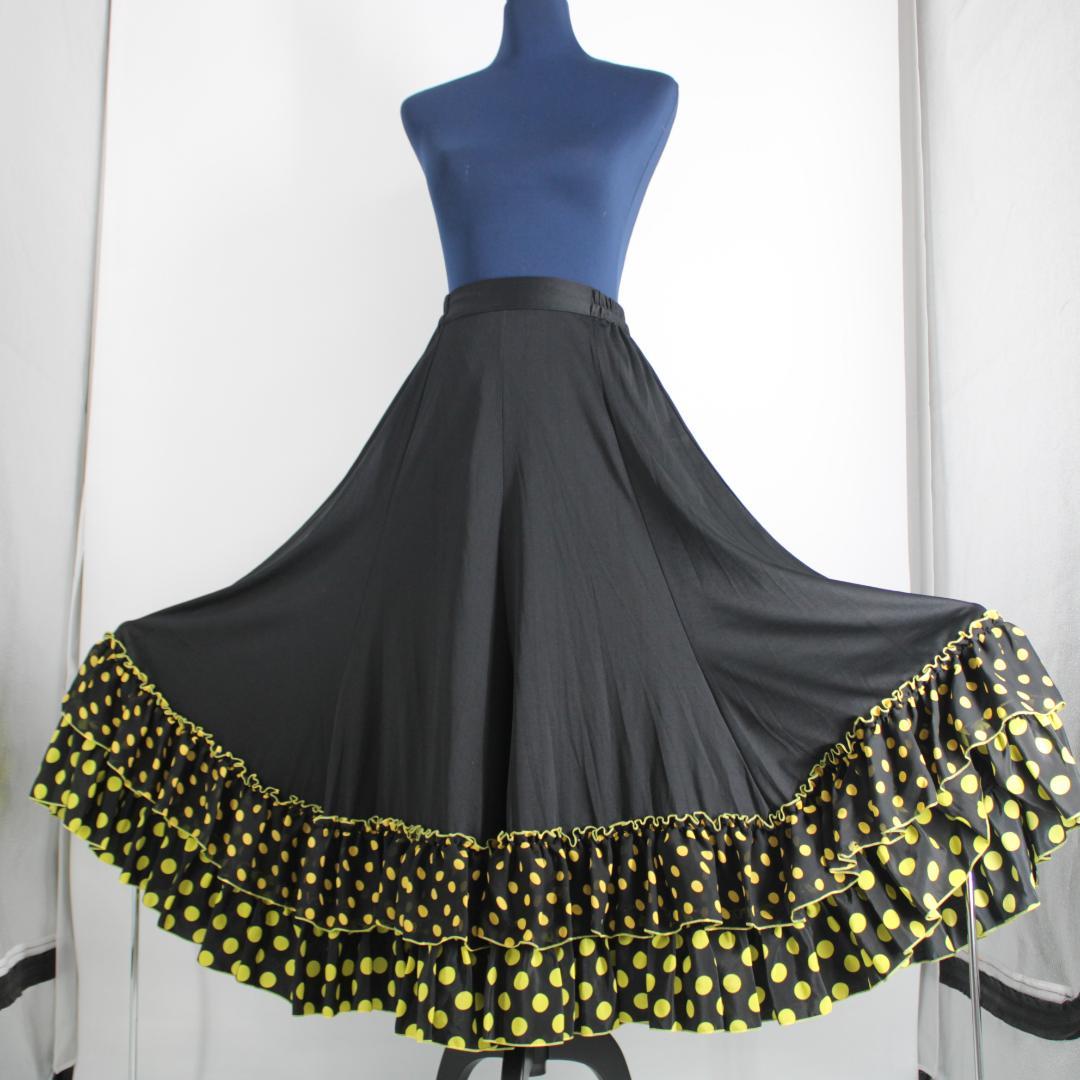 【美品 フラメンコ衣装】ブラック prima boutique ファルダ