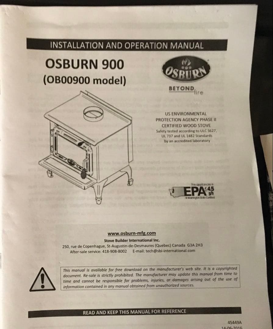 【千葉県富津市引き取りのみ】未使用★薪ストーブ　鋳物　Osburn 900