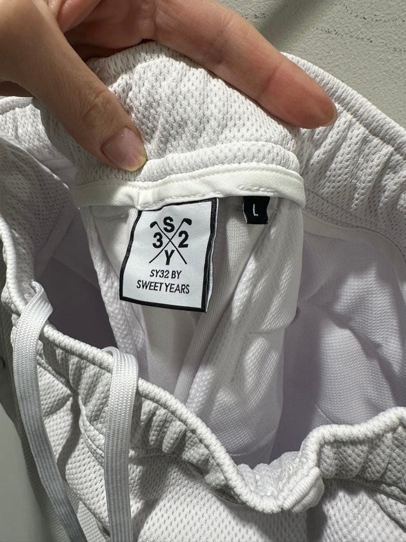 SY32ゴルフ⛳️ダブルラッセルホワイトボトム　メンズ サイズL