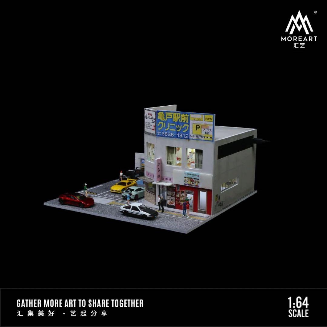 新発売MoreArt 1/64【日本の商業ビル】ジオラマ駐車場 付き