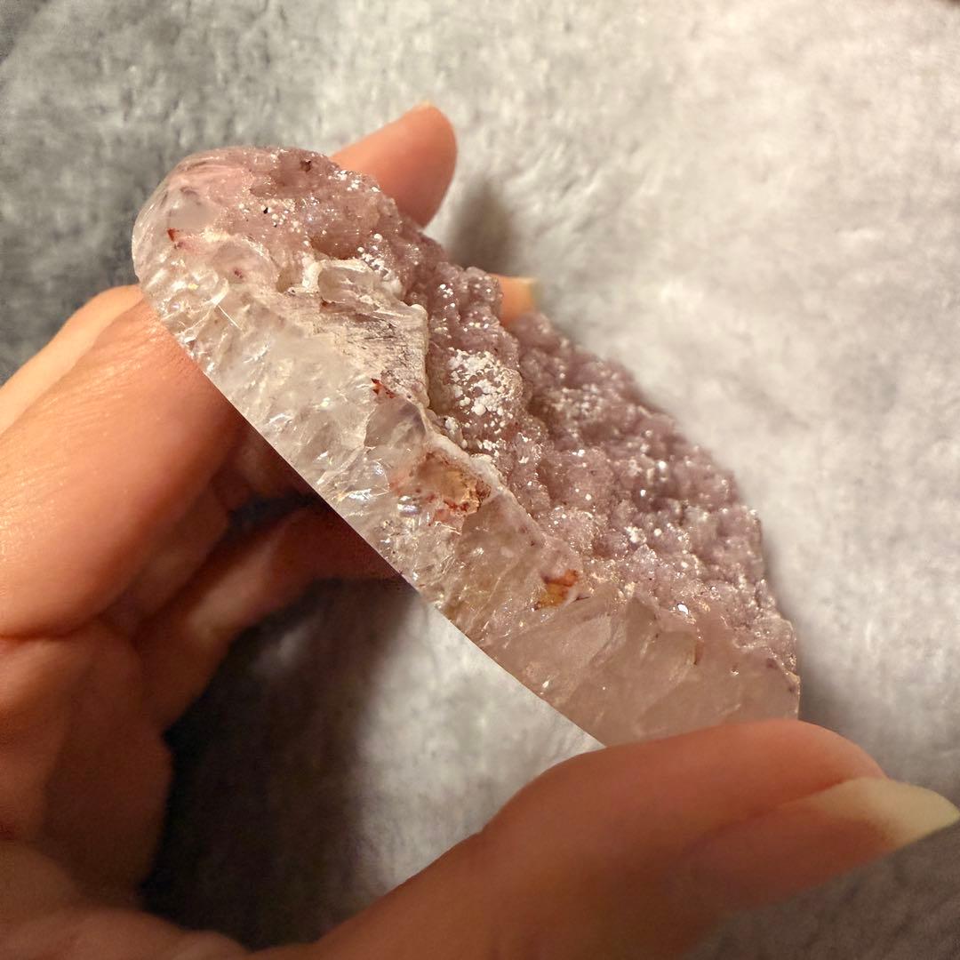 シュガーアメジスト ハート 2回結晶 台座付き