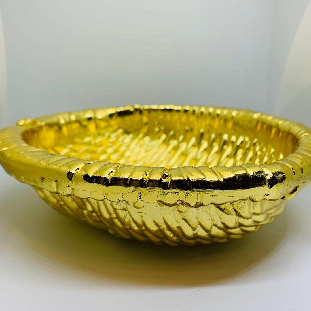極美品 福来る 福入り 字紋 金色 盛器 供物皿 飾り皿 開運 招福 縁起物