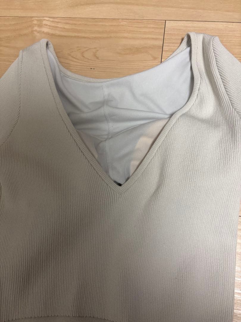 Chacott 美品 ボイルコンビニットワンピース/胸カップ入りインナー付き