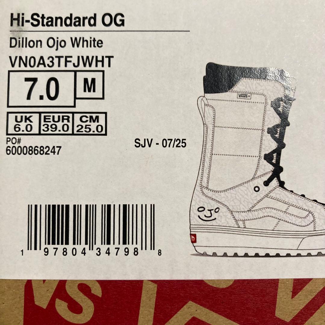 新品 25-26 バンズ ブーツ ハイスタンダード 25.0 ホワイト VANS