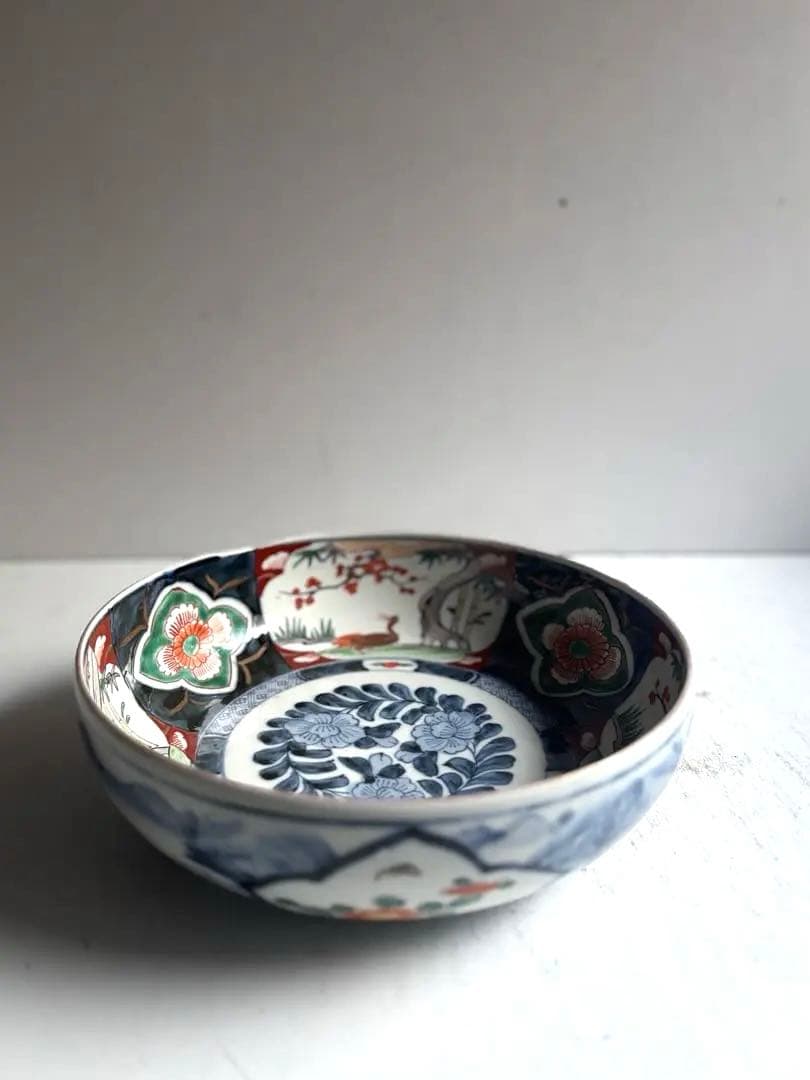 998 骨董 アンティーク 古伊万里 染付 豪華絢爛 色絵金彩大鉢 幕末 美品
