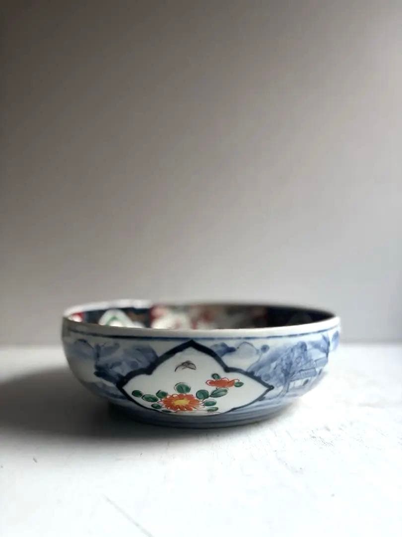 998 骨董 アンティーク 古伊万里 染付 豪華絢爛 色絵金彩大鉢 幕末 美品