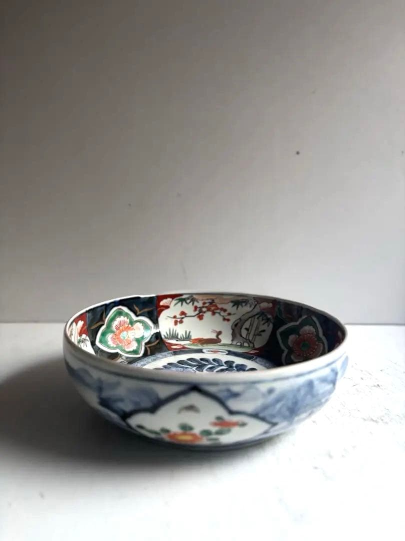 998 骨董 アンティーク 古伊万里 染付 豪華絢爛 色絵金彩大鉢 幕末 美品