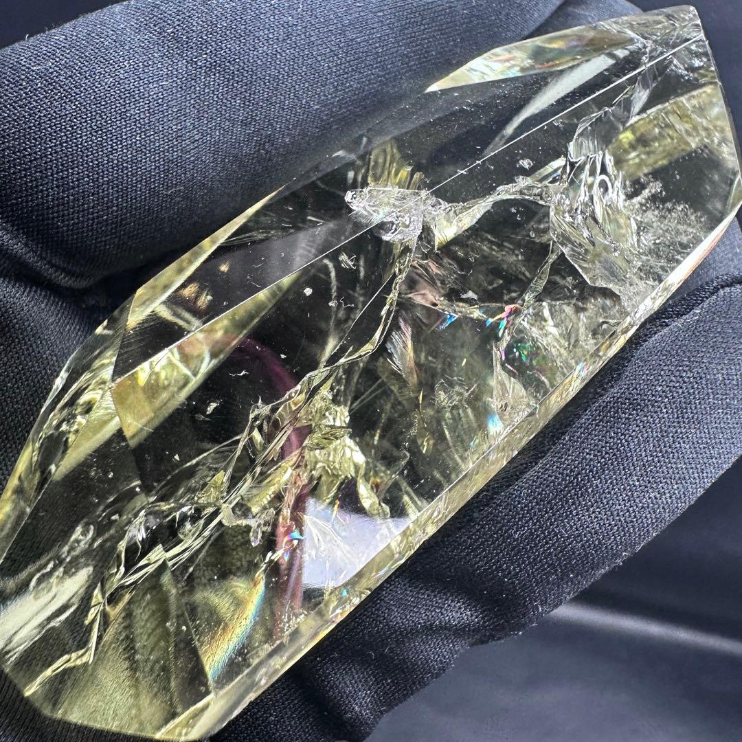 絶品❗️虹入り水晶 ✴︎アイリスクォーツ シトリン フリーフォーム 天然石A1080
