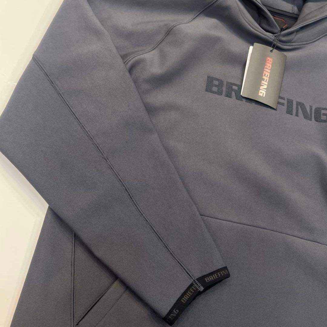 新品　BRIEFING MEN’S LOGO HOODIE チャコールL