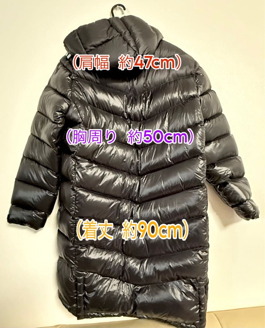 adidas ダウンベンチコート 黒 （着丈約90cm）