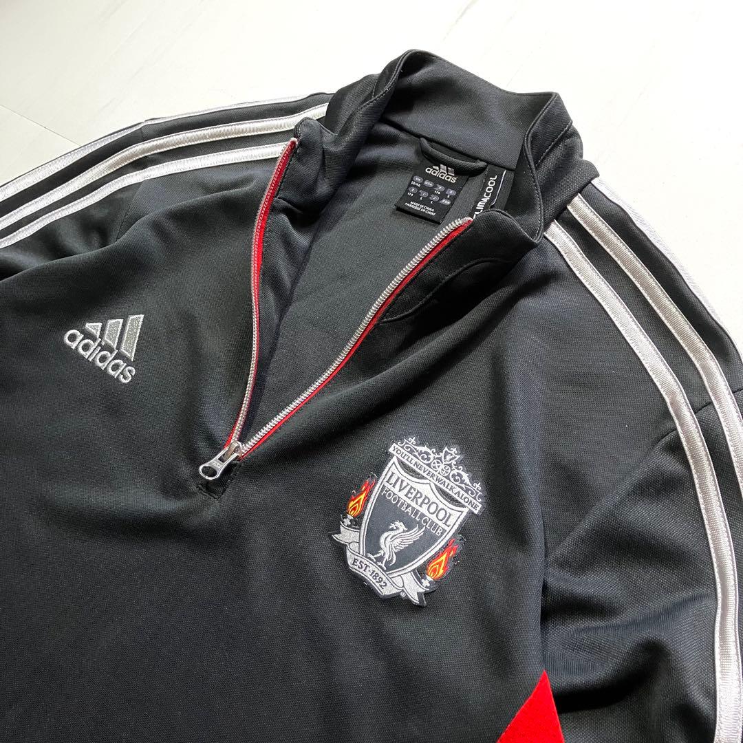 【極美品】11-12 adidas Liverpool 公式ハーフジップウェアＬ