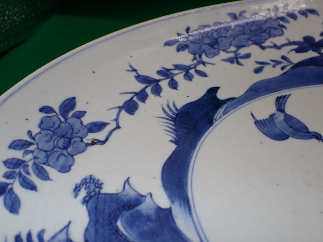 【完品】骨董品 古伊万里 大皿 藍柿 藍九谷