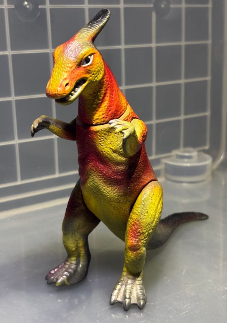 当時物 マルシン 大恐竜シリーズ サウロロプス 大サイズ ソフビ　約19cm
