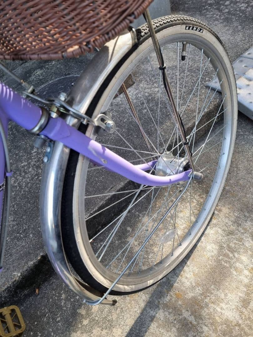 子供　自転車　24インチ　ライトパープル　6段ギア　女の子　キッズ