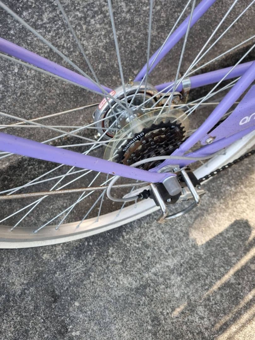 子供　自転車　24インチ　ライトパープル　6段ギア　女の子　キッズ