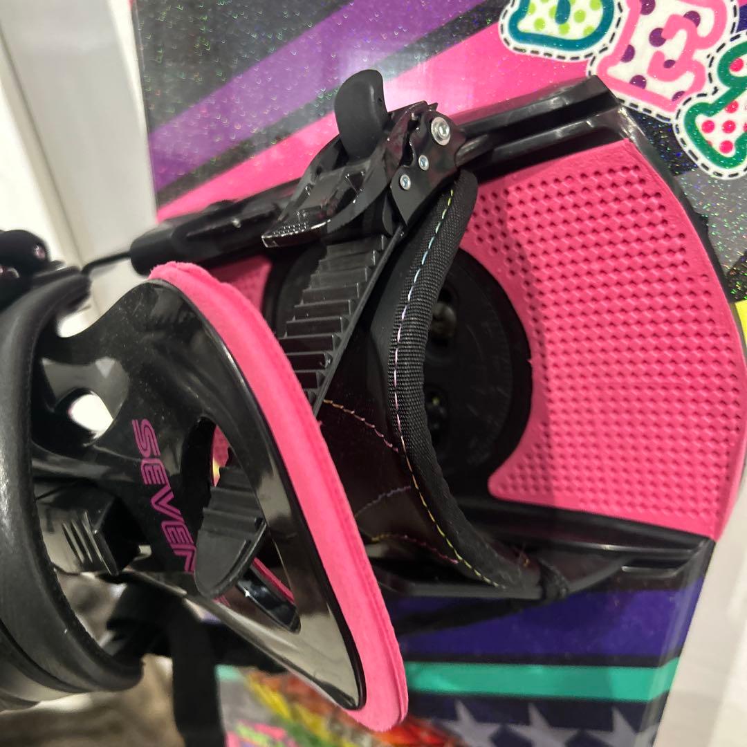 可愛いピンクストライプ♪ レディーススノーボード 143cm