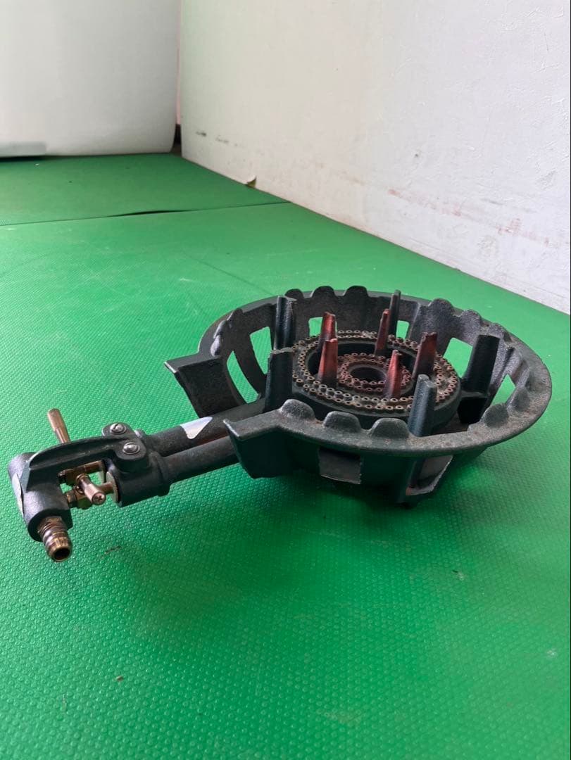 ☆工場整備品☆タチバナ製作所　鋳物コンロ　2連バーナー