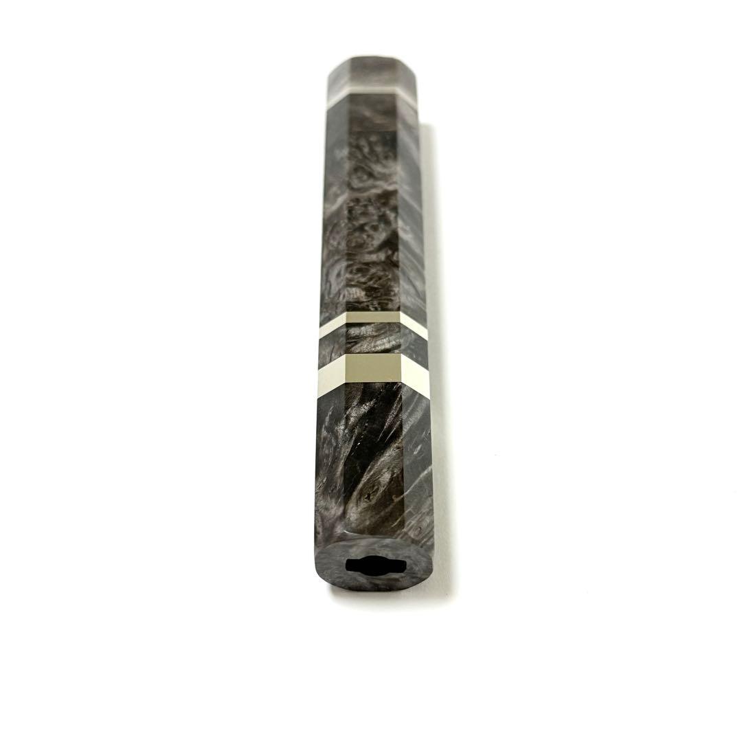 三段銀巻 フグ引き300 黒檀 八角柄 フグ引き尺 手作り 包丁の柄 ハンドル
