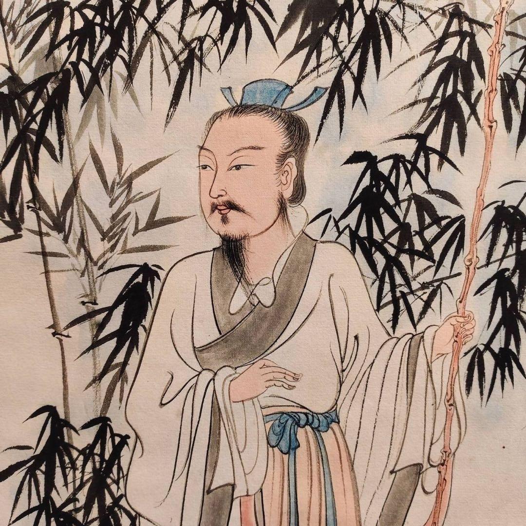 张大千 竹荫高仕 中国画 掛け軸 水墨画 和室 玄関 茶室 壁掛け 美術品