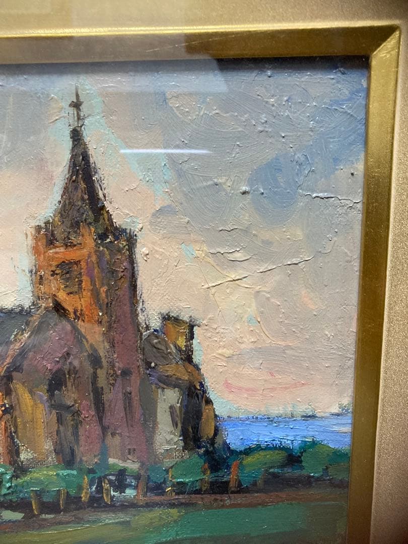 油彩　油絵　肉筆サイン有　風景画　佐藤勝昭