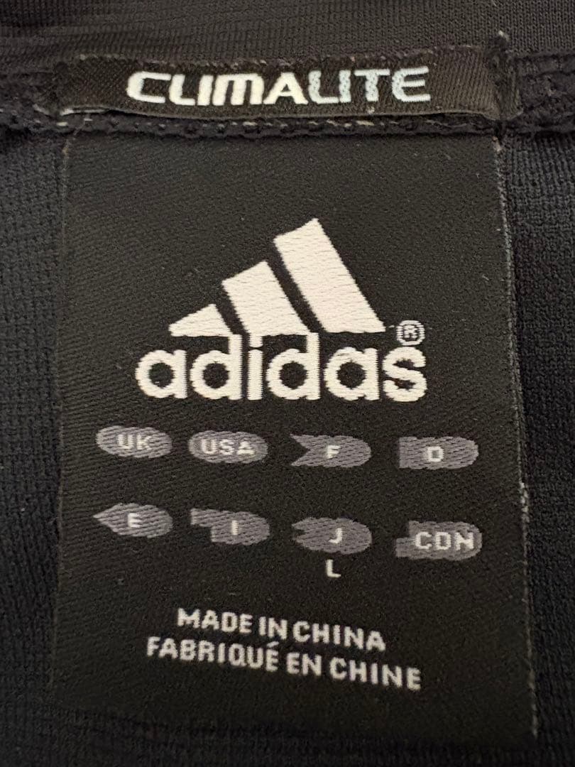 adidas アディダス　ジャージ　セットアップ 黒 金 3本線　L