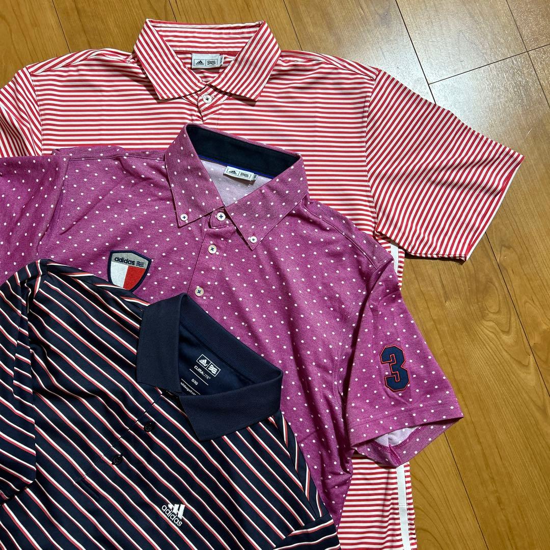アディダス　メンズ　ゴルフ　半袖　シャツ　襟付き　３枚セット　柄物　XL LL