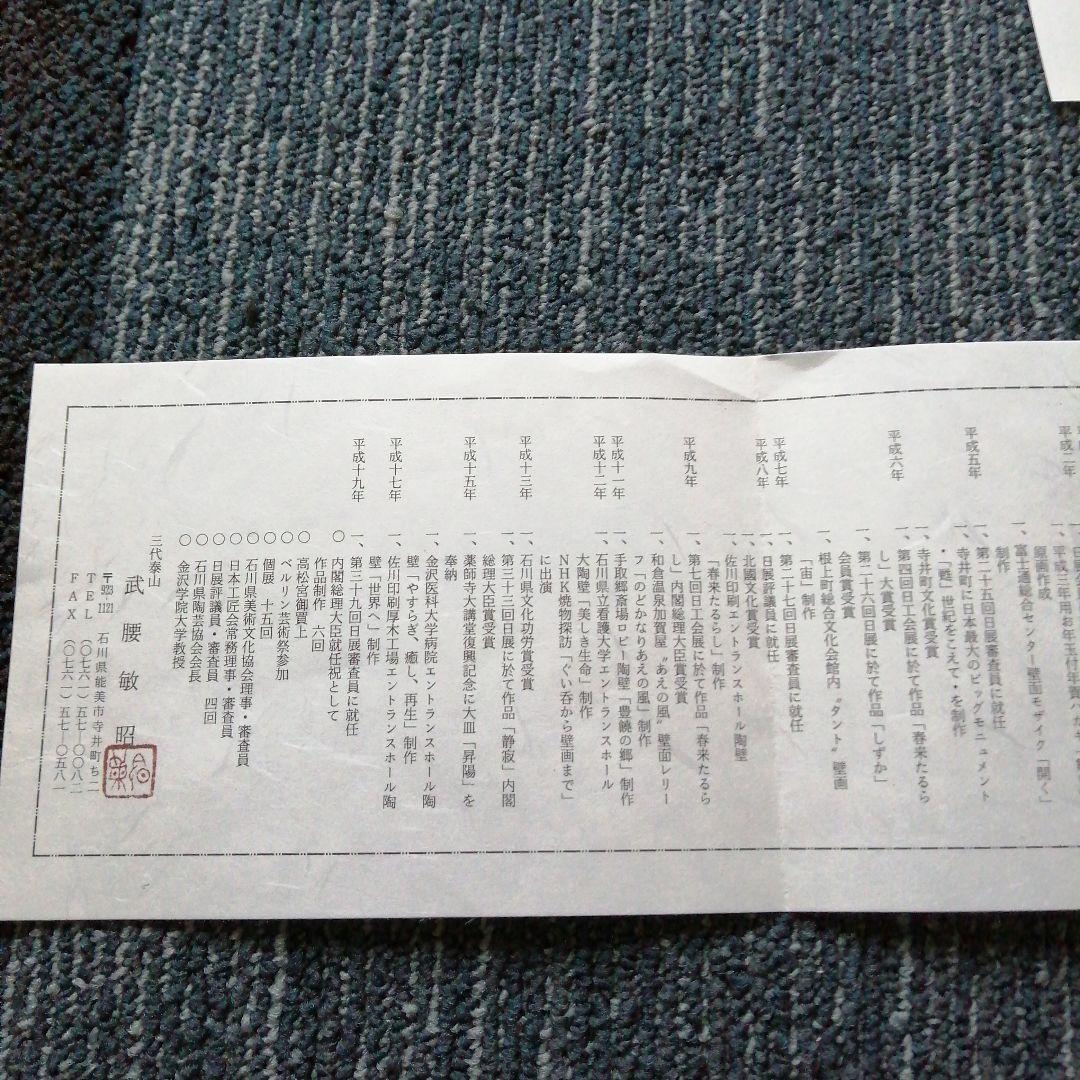 九谷焼　武腰敏昭　枝梅飾皿　20cm