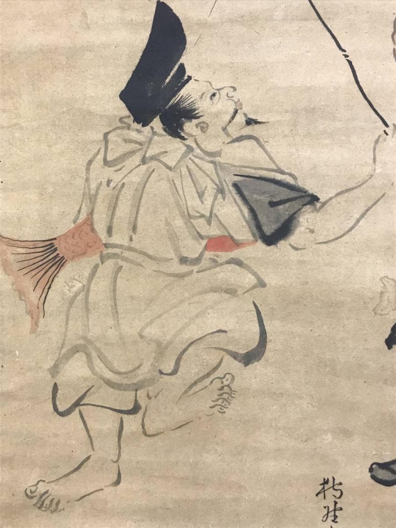 真作/狩野常山/恵比須図/大黒図/十日戎図/祝掛軸/掛軸☆宝船☆AE-359