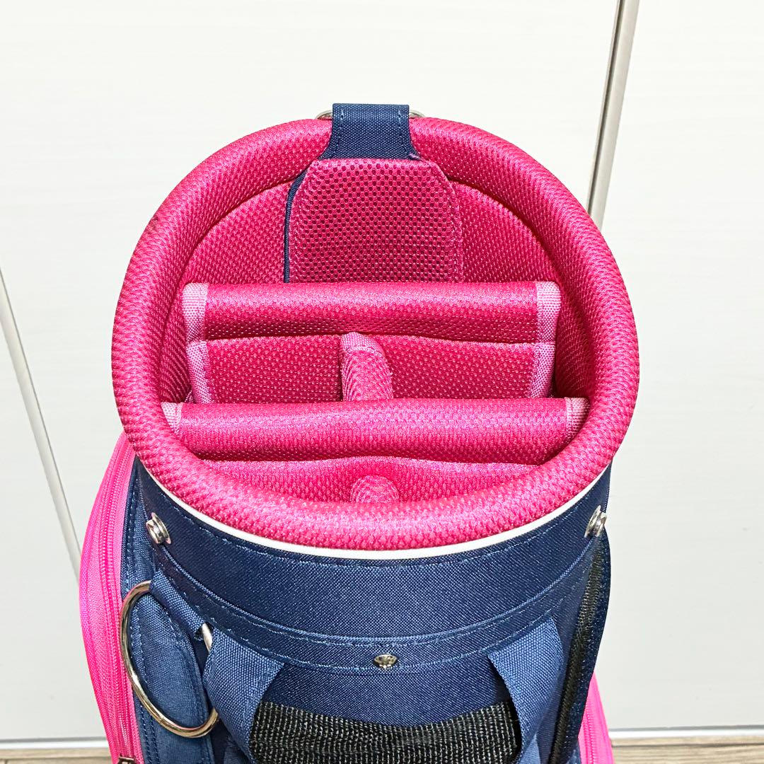【美品】ONESIDER ゴルフバッグ ネイビー ピンク